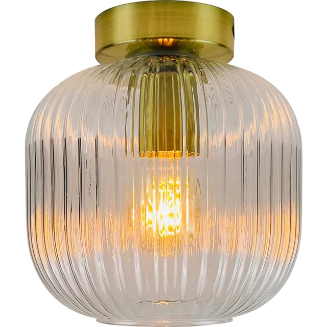 Olucia CHARLOIS - Plafondlamp - Transparant / Goud - Vorm: Rond