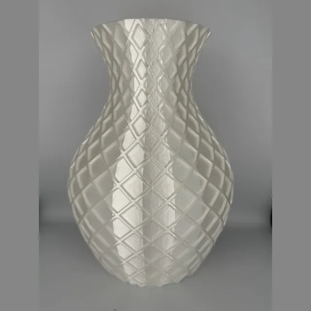 Celine73 Vaas - Ruitreliëf Elegant – Satijnwit