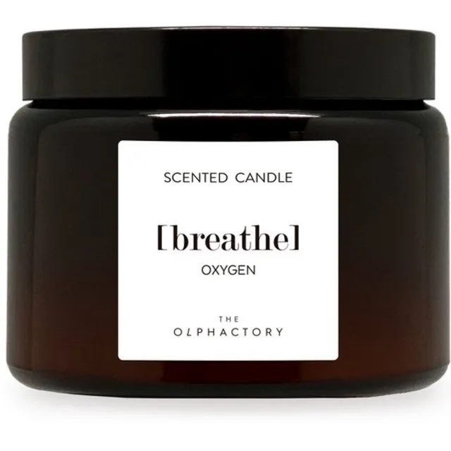 The Olphactory XL- Geurkaars 360 G -breathe -OXYGEN 60 branduur in luxe amberkleurige glazen pot amber