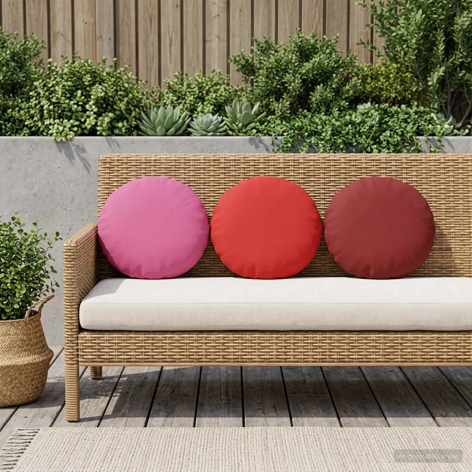 vidaXL Dekenkussen - 2 - st - HEERLEN - Wijnrood - Diam. - 30 - cm - Polyester, foto 2