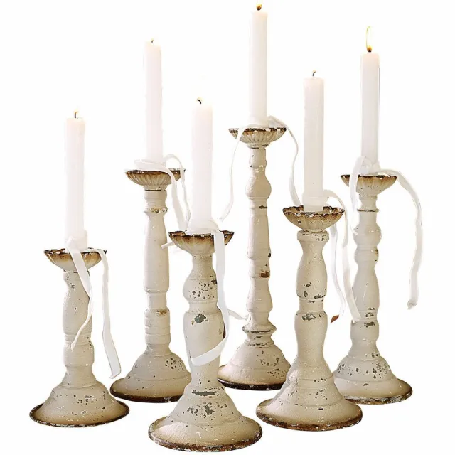 Loberon Kandelaar set van 6 Rivondelle antiekwit