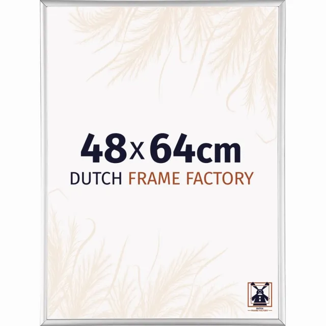 Dutch Frame Factory Fotolijst 48x64 cm - Aluminium - Zilver Hoogglans - Kampen