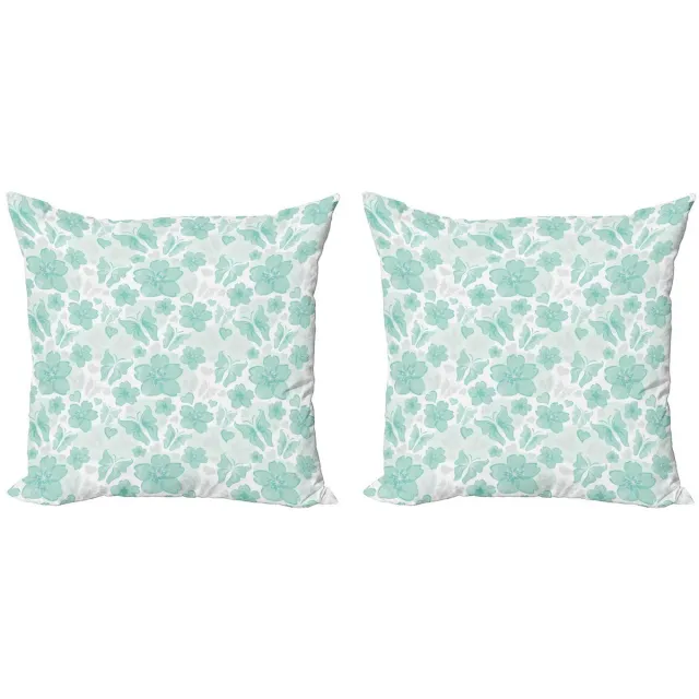 ABAKUHAUS Kussenhoes 40x40 cm – Turkoois zeeschaal – Dubbelzijdig bedrukt – Rits Turquoise Seafoam Perle