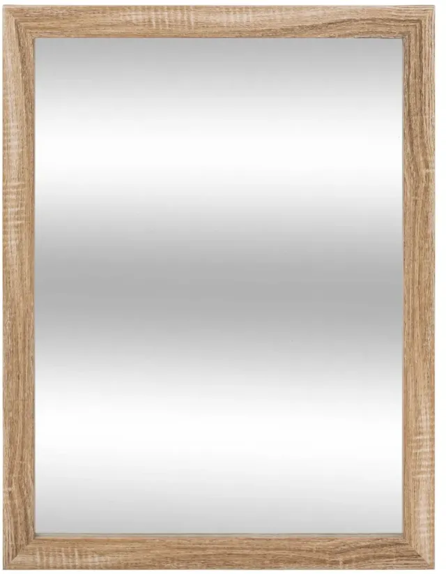 5Five® 5five Spiegel/Wandspiegel - rechthoek - 34 x 44 cm - houtlook kunststof/glas - naturel - gang - toilet - badkamer