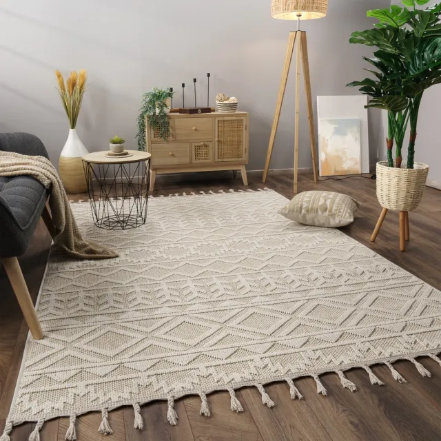 flycarpets Laagpolig Scandi Munilia Vloerkleed - Creme