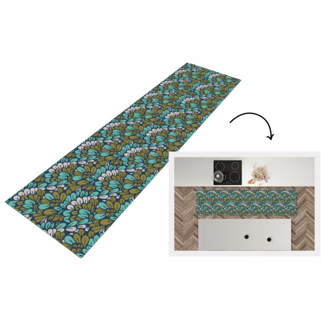 KitchenYeah Keukenloper - Loper keuken - Patronen - Jungle - Plant - 240x60 cm - Keukenloper vinyl Multicolor