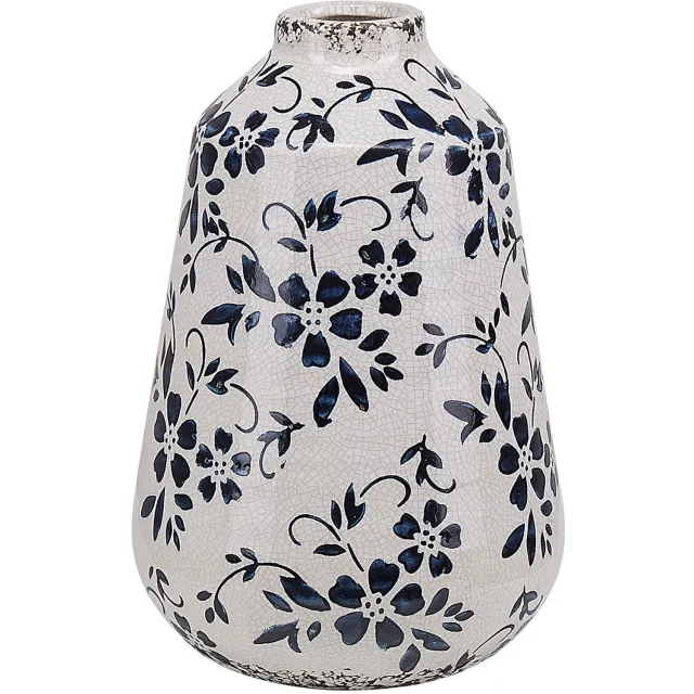 Beliani MARONEIA - Bloemenvaas - Wit - 20 cm - Keramiek