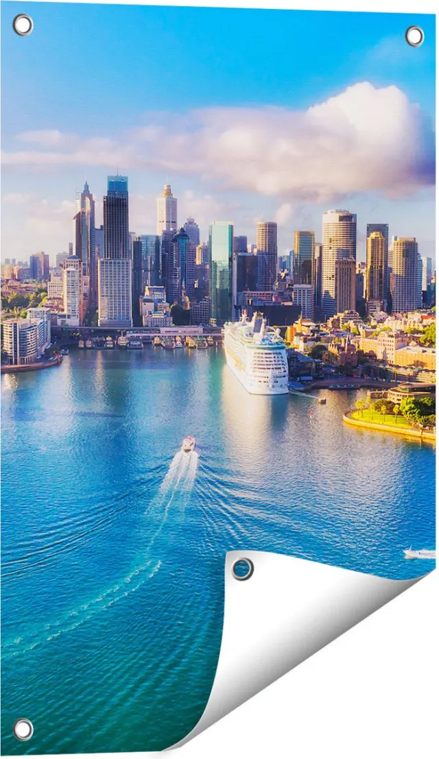 Gards Tuinposter Sydney Stad bij de Haven - 40x60 cm - Tuindoek - Tuindecoratie - Wanddecoratie buiten - Tuinschilderij Multikleur