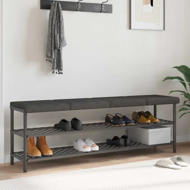 vidaXL Bankkussen 4 st Kunstleer Zwart Diepte 35 cm