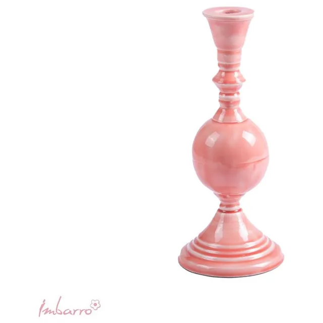 Imbarro Kandelaar – Kaarsenhouder – Marley – Roze – Metaal – 10.5x25.5cm