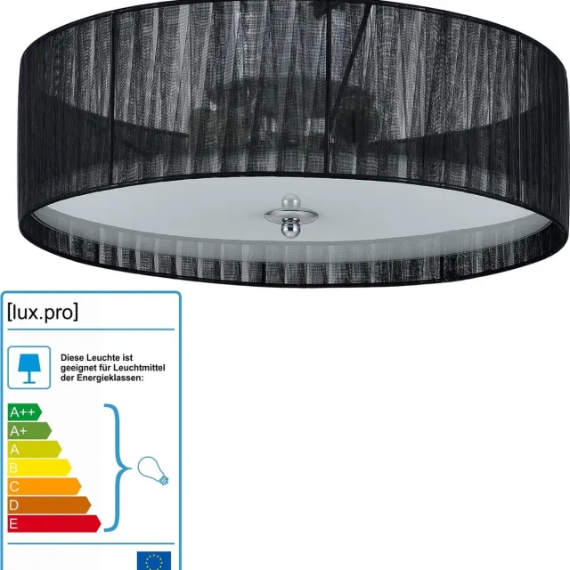lux.pro Plafondlamp plafonnière Helena 12xØ40 cm zwart wit 3xE27 zwart en wit