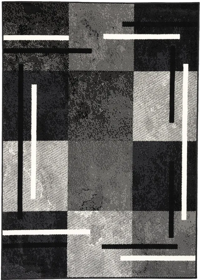 Pergamon Vloerkleed Tapijt Modern Trendline Check Zwart