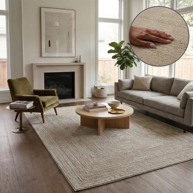 OZ HOME Elyse Geometrisch Vloerkleed Taupe - Modern Reliëf - 160x230 cm - Laagpolig 10 mm - Polyester/Polypropyleen - Jute Rug - Exclusief Premium Tapijt Elyse Geometrisch (Taupe)