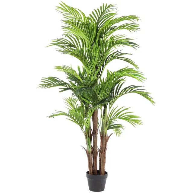 Kunstpalm Areca Deluxe - 155 cm | Volle Tropische Kunst palmboom - 5 stammen Donkergroen