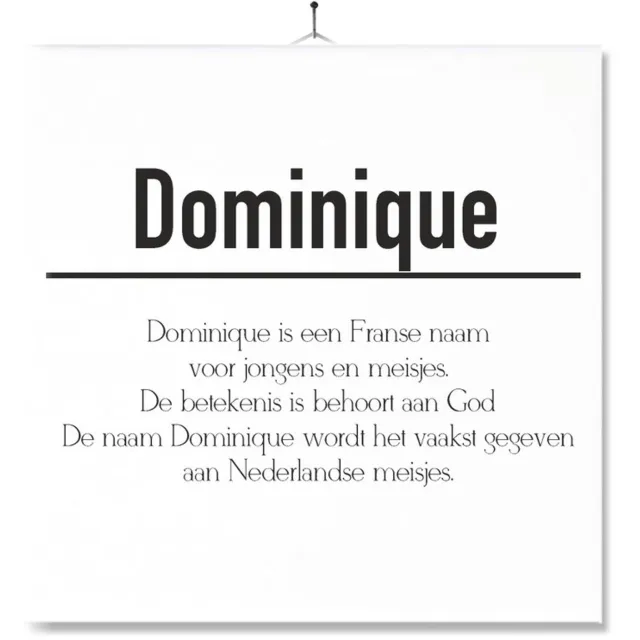 MC Living Tegel Met Opdruk | Betekenis | Kado | Cadeau | Met Naam - Dominique Multi-Color