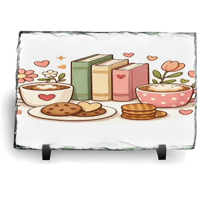 Mr Cadeautjes Leisteen rechthoek 14 x 19,5 - design Een lieve, afgeronde centrische illustratie met een verzamel | cadeau Wit
