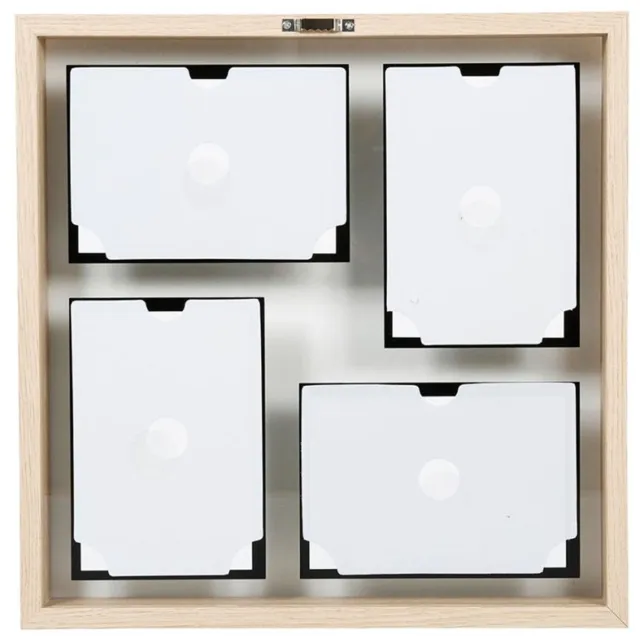 OSTARIA Collage fotolijst NEO - voor 4x foto van 10 x 15 cm - hout - naturel/zwart - 36 x 36 cm - Wissellijst - Modern