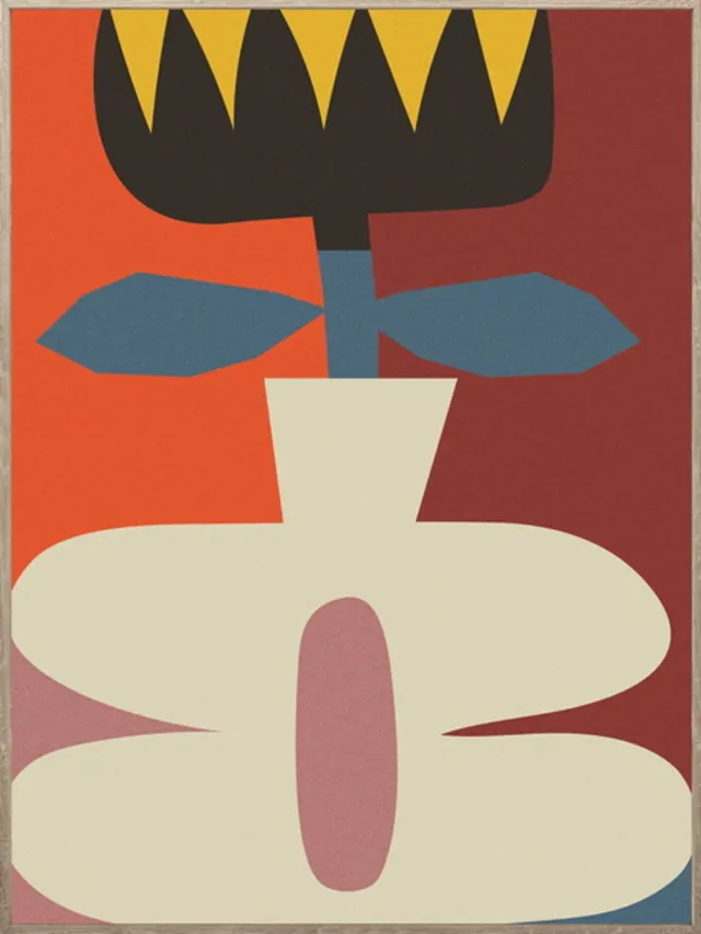 homebound by ky Poster in frame abstracte bloemen 45x60cm Meerkleurig
