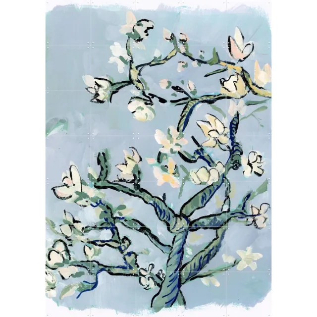 IXXI Almond Blossom II, Green Barn Studio & Van Gogh 21st Century - 100 x 140 cm - Grote wanddecoratie en posters - Kwaststreken, Impressionisme Wit / Pastel kleuren