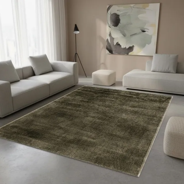TapisTrend Designer tapijt Groen 200x290 cm Modern viscose vloerkleed met een ton-sur-ton geborsteld effect voor de woonkamer, slaapkamer en eetkamer