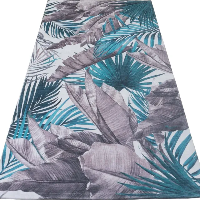 Veer Carpets Vloerkleed Palm Green 70 x 140 cm - Laagpolig Vloerkleed – Botanisch / Tropisch Design Groen