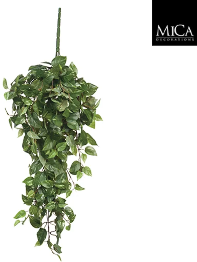 Mica Decorations Scindapsus Kunst Hangplant - L15 x B30 x H80 cm - Groen