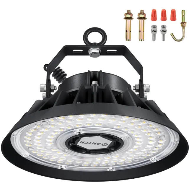 ANTENLICHT UFO LED Highbay Lamp 200W - 34000 Lumen - 5000K Daglicht Wit - IP65 Waterdicht - LED Hallenlamp met 90° Lens - Zwart