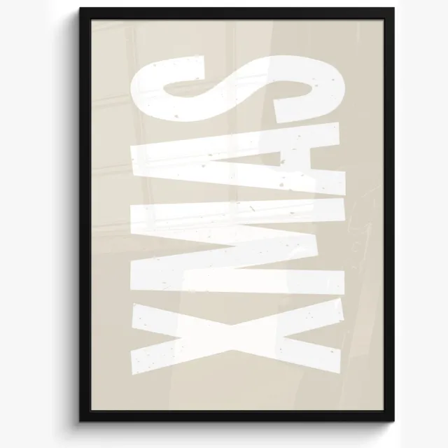 FrameYourWall Poster in lijst - Fotolijst 50x70 cm - Posters - Xmas - Kerst - Japandi - Kerstversiering - Posterlijst zwart - Decoratie - Wanddecoratie woonkamer - Muurdecoratie slaapkamer - Kerstversiering - Kerstdecoratie voor binnen - Kerstmis XMAS - Wit