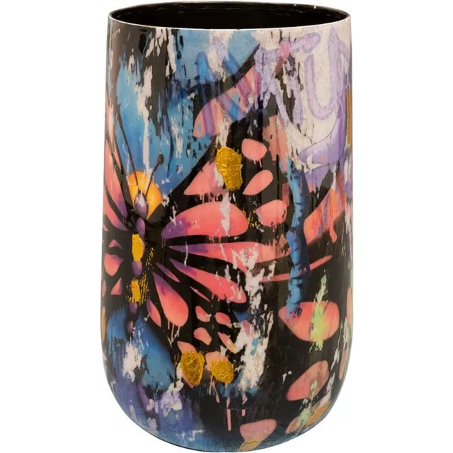 TS Collection Vaas Designed by Lammie - Streetart lovepaint - 16x26 - Metaal & Epoxy - Exclusieve woonitems voor binnen - Handgemaakt - Unieke print - Designed by Lammie