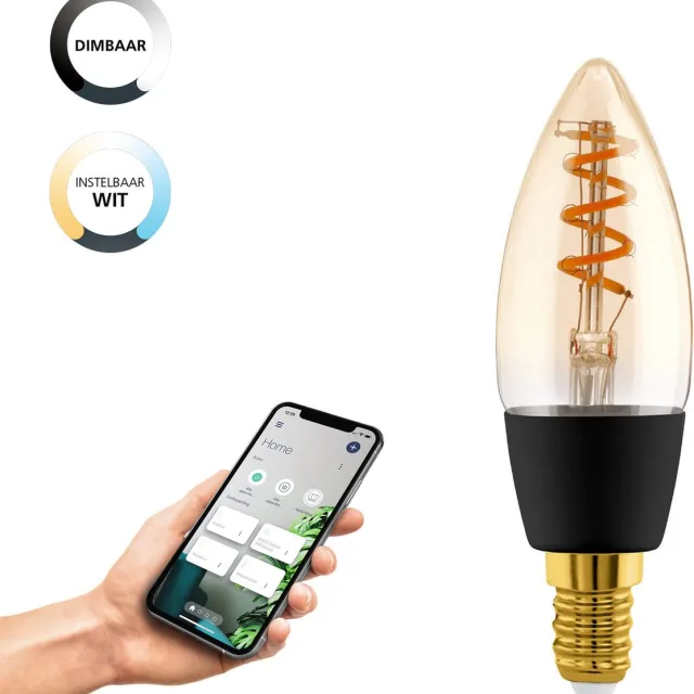 EGLO connect.z Smart LED Lamp - E14 - Ø 3,5 cm - Amber - Instelbaar wit licht - Dimbaar - Zigbee