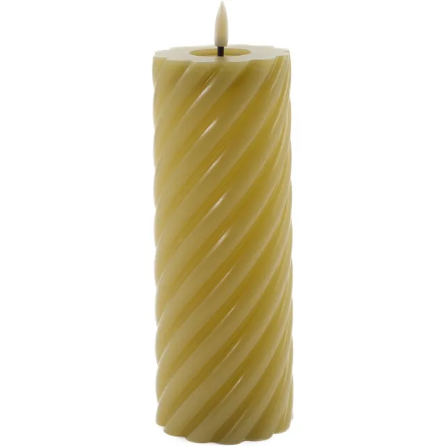 Mansion Atmosphere swirl led kaars mos 20x7,5cm Geel