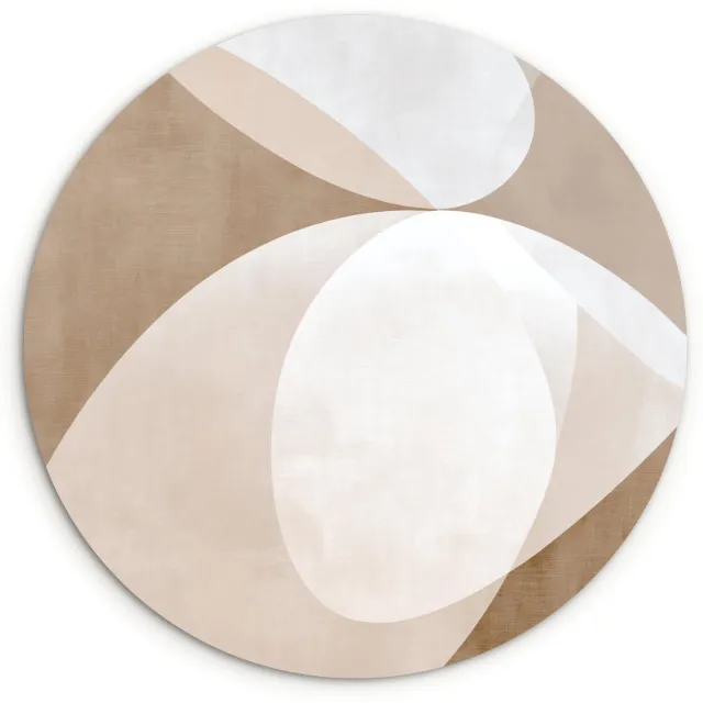WallCircle Wandcirkel 140x140 cm - Muurcirkel Ovale vormen - Transparant - Zachte overgang - Muurdecoratie woonkamer - Wanddecoratie slaapkamer - Kamer decoratie accessoires - Ronde schilderijen