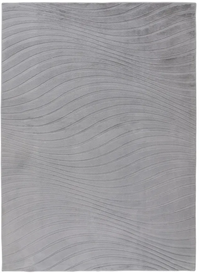 Dutch XXL Japandi Vloerkleed | Tapijt | Comfort | Golven | Zilver | 200x290 cm