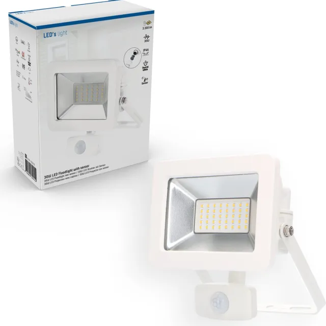 LED's light by Shada MOTION LED Schijnwerper met bewegingssensor - Waterdicht - 3300 lm - Wit - Verstraler - Schijnwerpers