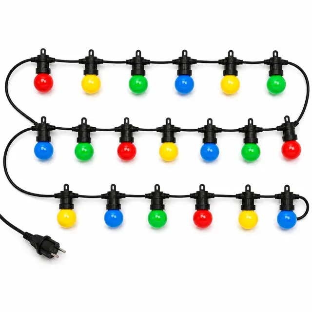 Lichtendirect LED- Lichtsnoer voor binnen en buiten – 26 Meter – 30 Gekleurde LED Lampen – Prikkabel Buitenverlichting – IP65 Waterdicht – Feestverlichting