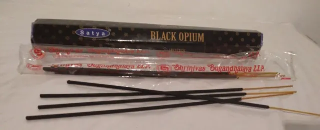 Satya Black Opium Wierookstokjes Wierook 3 pakjes 60 stuks zwart