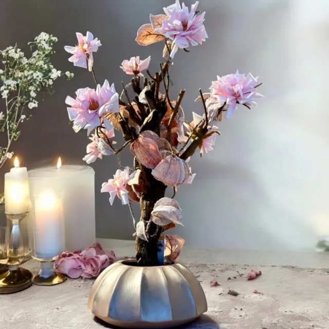 Seta Fiori Kunst Rozen bloeiendeboom - Kunstboom - op echt hout gemaakt - roze - 66cm - voor binnen