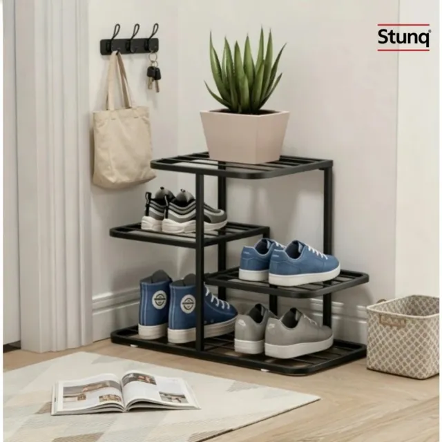 Stunq Schoenenrek - Meerdere Lagen - Zwart Metaal - Minimalistisch