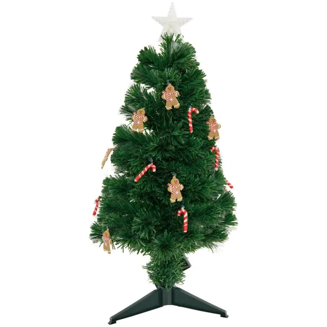 Feeric lights & Christmas Verlichte kerstboom met glasvezel Mannelé, 37 LED's, H90 cm Vert