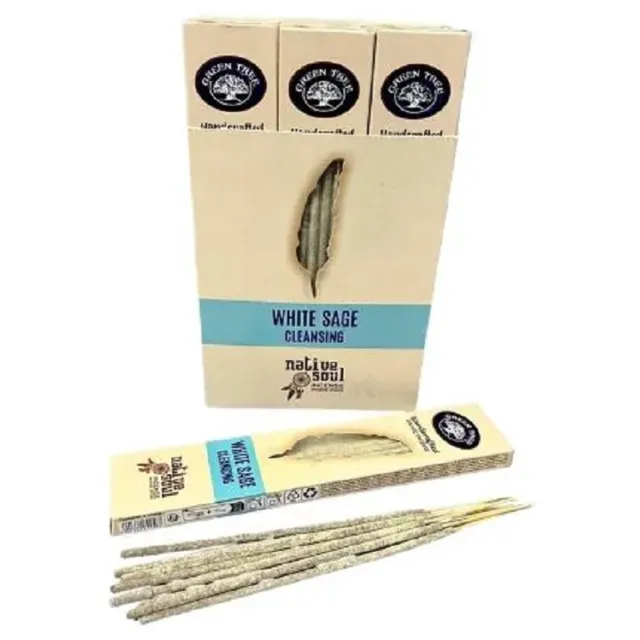 Native Soul white sage - cleansing - wierook - witte salie - wierookstokjes - doos 12 stuks white sage cleansing