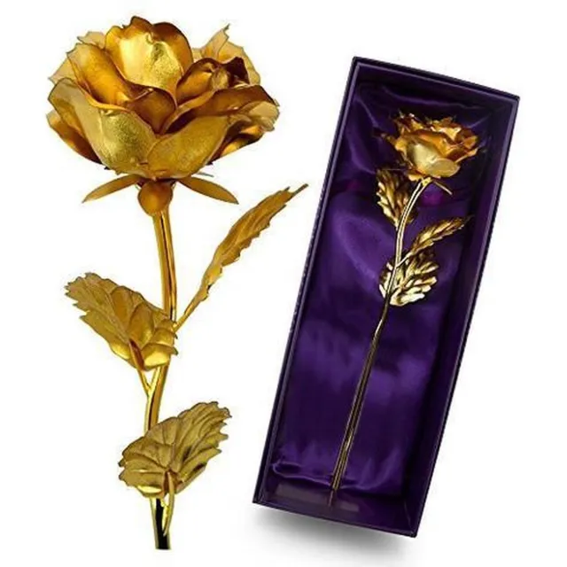 Love Store 24K Gouden Roos met 150 Rozenblaadjes | Cadeau | Moederdag | Vaderdag | Bedankt | Liefde Goudkleurig