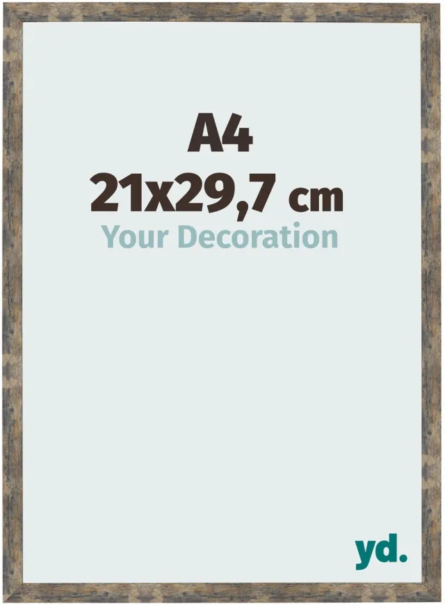 yd. Your Decoration - Fotolijst A4 21x 29,7 cm - MDF - Blauw Goud Gemeleerd - Bologna