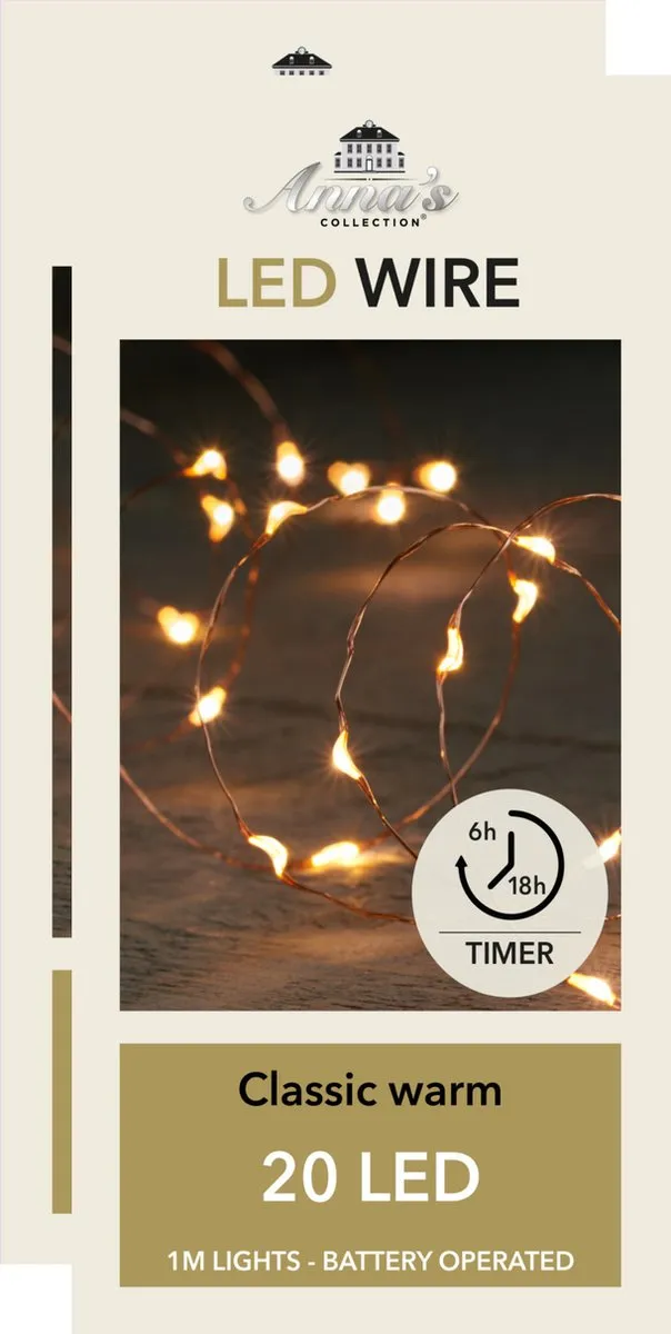 Anna's Collection Anna Collection Draadverlichting lichtsnoeren 2x -20 leds - koper warm wit licht -100 cm