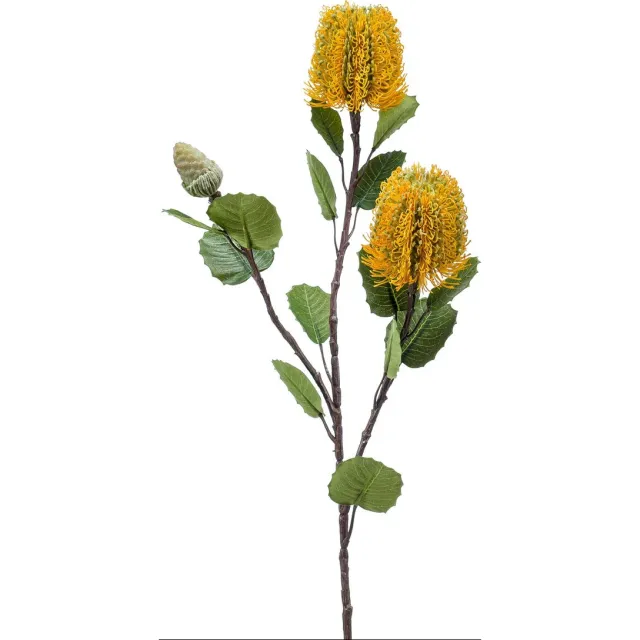 Emerald Kunstbloem Banksia geel 72cm - Kunstplant voor binnen
