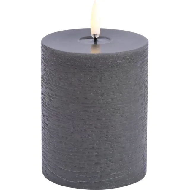 Uyuni led-kaars Melted 7,8 x 10cm grey grijs