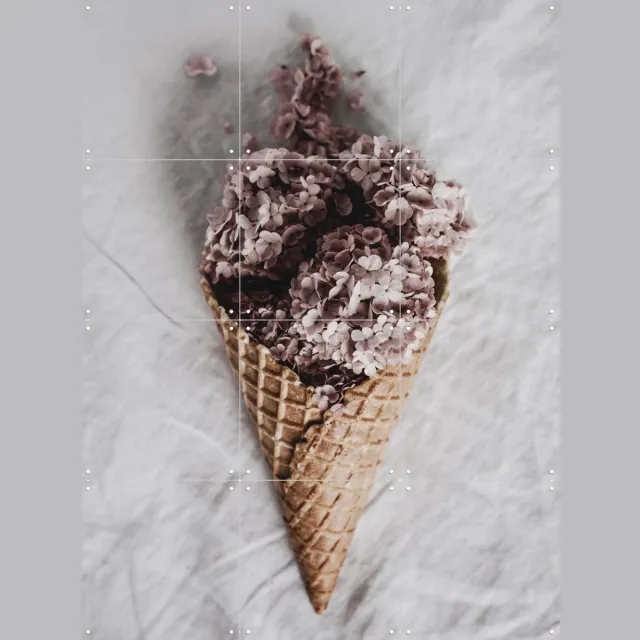 IXXI Floral Scoops, STUDIO HANNAH LEMHOLT - 60 x 80 cm - Grote wanddecoratie en posters - Fotografie, Eetkamer, Keuken, Woonkamer, Bloemen, Botanisch Roze / Pastel kleuren / Warme kleuren