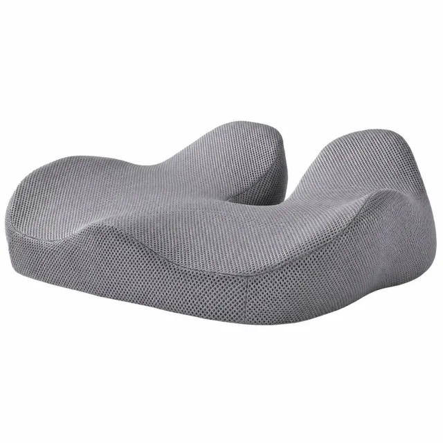 lyh Ergonomisch Zitkussen Auto en Bureaustoel - Hoogte 12 cm - Traagschuim - 3D Mesh - Grijs