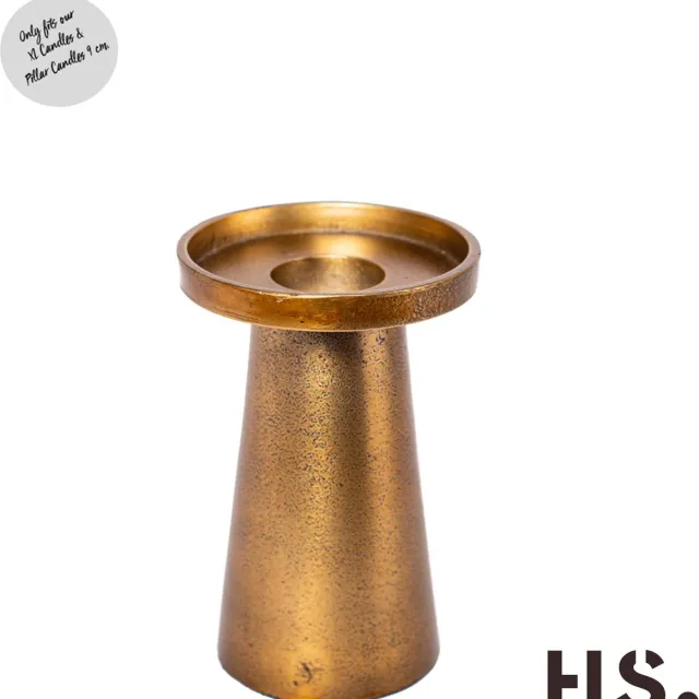 Home Society Kandelaar XL kaars of stompkaars - Metaal - Goud - 15cm hoog