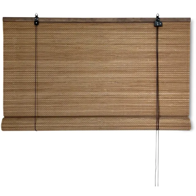 Bamelle Bamboe rolgordijn Zoë – Bruin – 140x160 cm – Bamelle - Natuurlijk & stijlvol raamdecoratie – Lichtdoorlatende zonwering – Eenvoudige & snelle montage