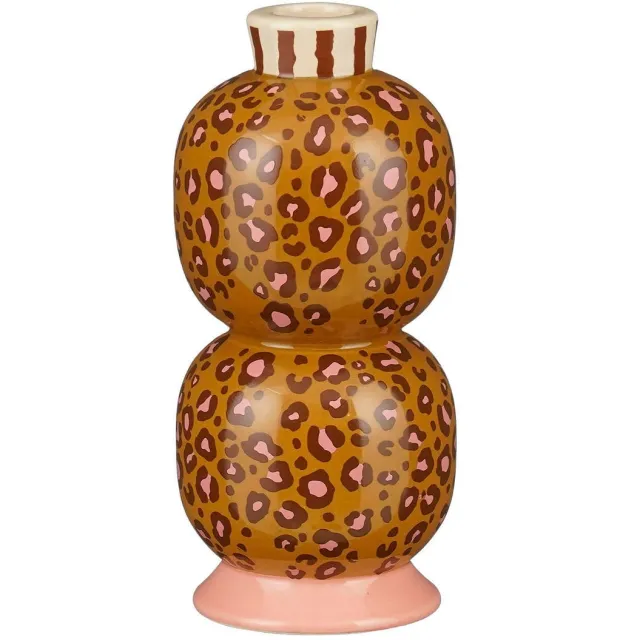 Mica Decorations kandelaar luipaard Bruin